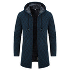 Men's Vintage Knitted Pattern Comfortable Plush Hooded Coat artswardrobe