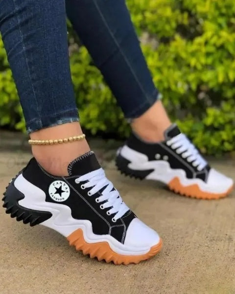 LP | Sneakers stringate Muffin con occhielli e inserti a contrasto