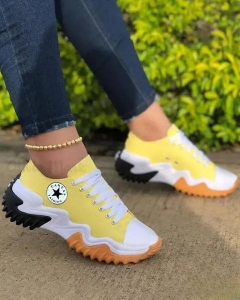 LP | Sneakers stringate Muffin con occhielli e inserti a contrasto