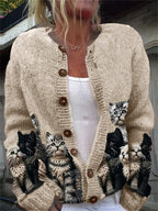 Fuzzy Cats Crochet Art Cozy Knit Cardigan elevenforest
