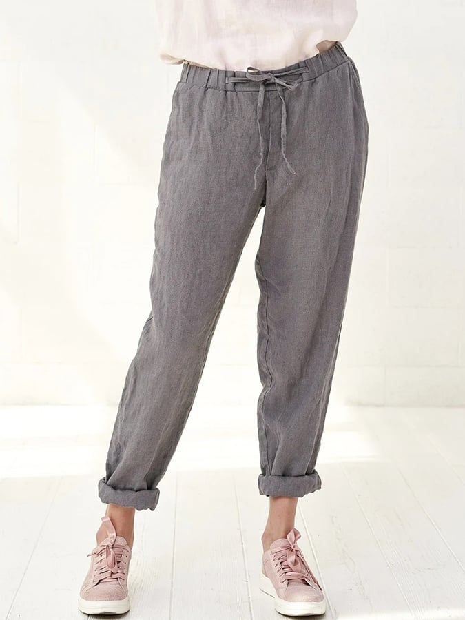 Women's Linen Drawstring Loose Casual Pants