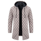 Men's Vintage Knitted Pattern Comfortable Plush Hooded Coat artswardrobe