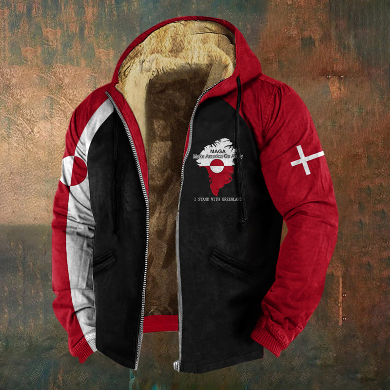 Men's Greenland Contrast Zipper Casual Jacket elevenforest