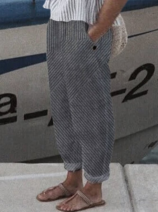 Loose Casual Striped Pants