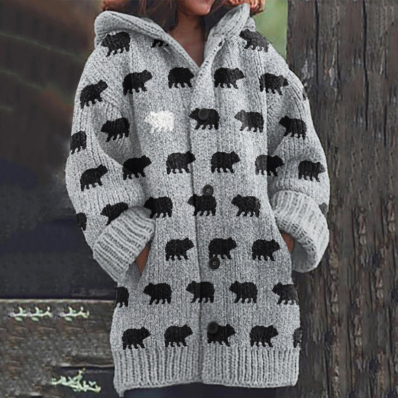 Vintage Canadian Bear Jacquard Knit Cardigan Sweater elevenforest