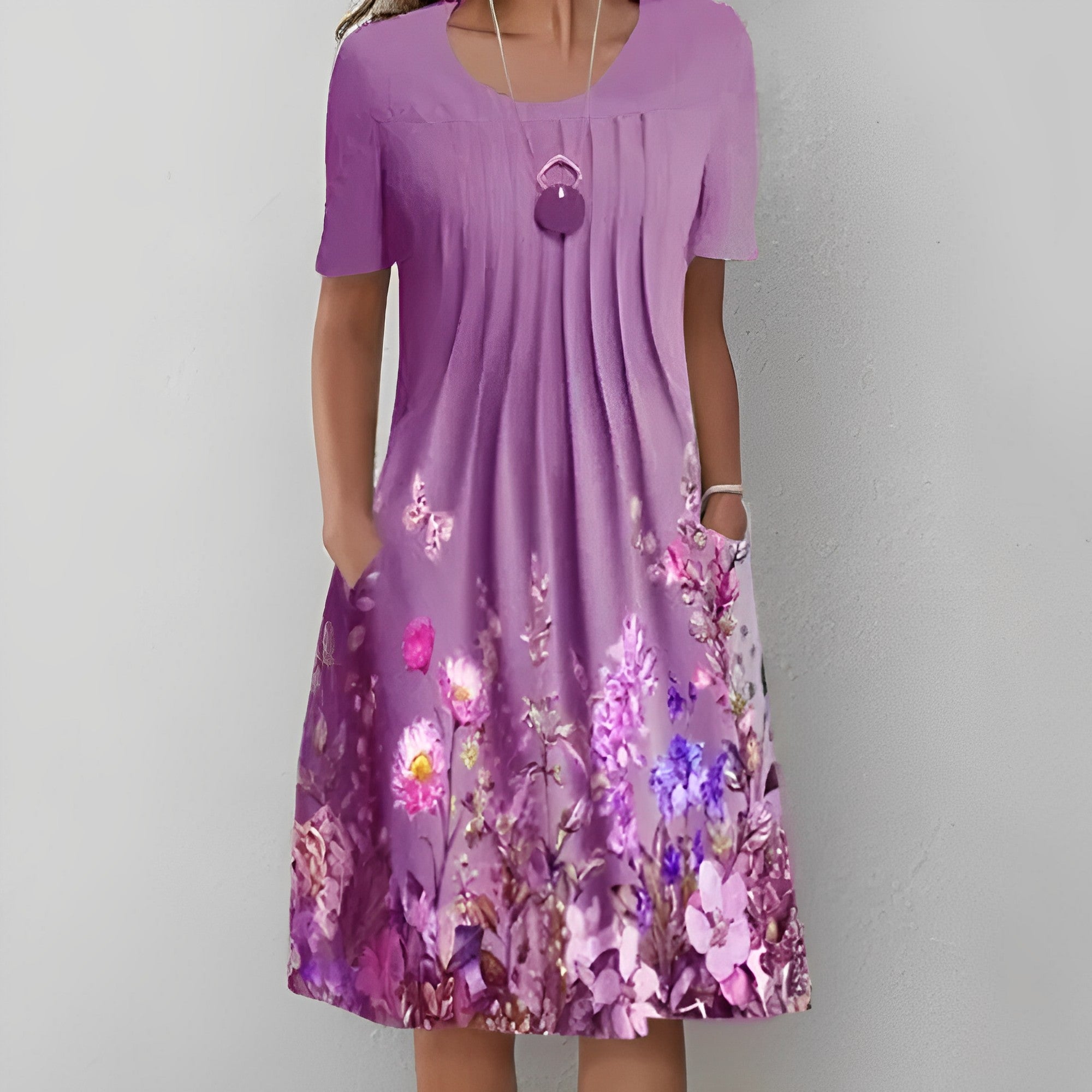 ER | Abito midi con stampa floreale