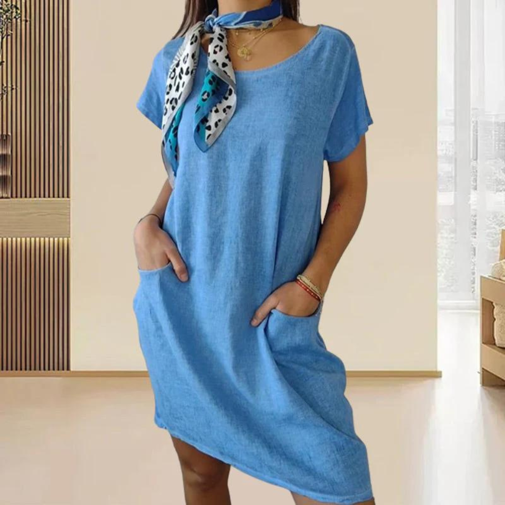 ER | Abito elegante da donna con scollatura rotonda