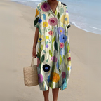 ER | Abito midi con motivo floreale bohémien