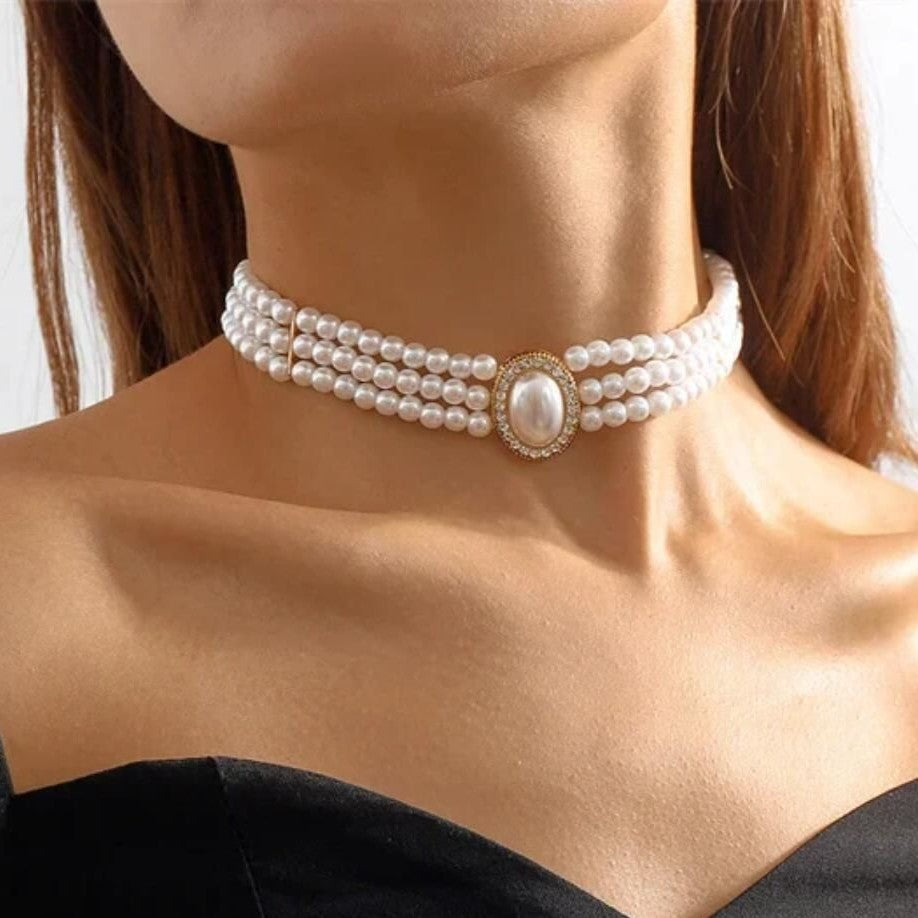 Perla Collana vintage fatto a mano