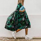 ER | Abito midi stampato con linea ad A