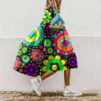 ER | Abito midi stampato con linea ad A