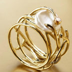 Perla Anello bellissimo con stile unico