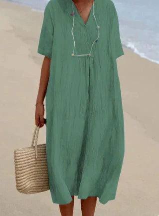 ER | Abito midi con scollo a V