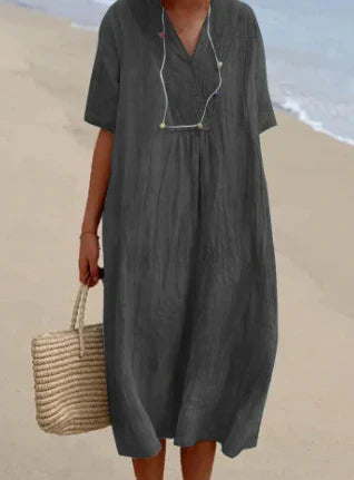 ER | Abito midi con scollo a V