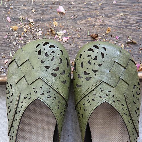 ER | Ballerine in pelle traspiranti in stile vintage