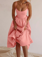 ER | Maxi abito fluido con spaghetti a stella