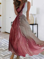 ER | Maxi abito senza maniche con scollo a V